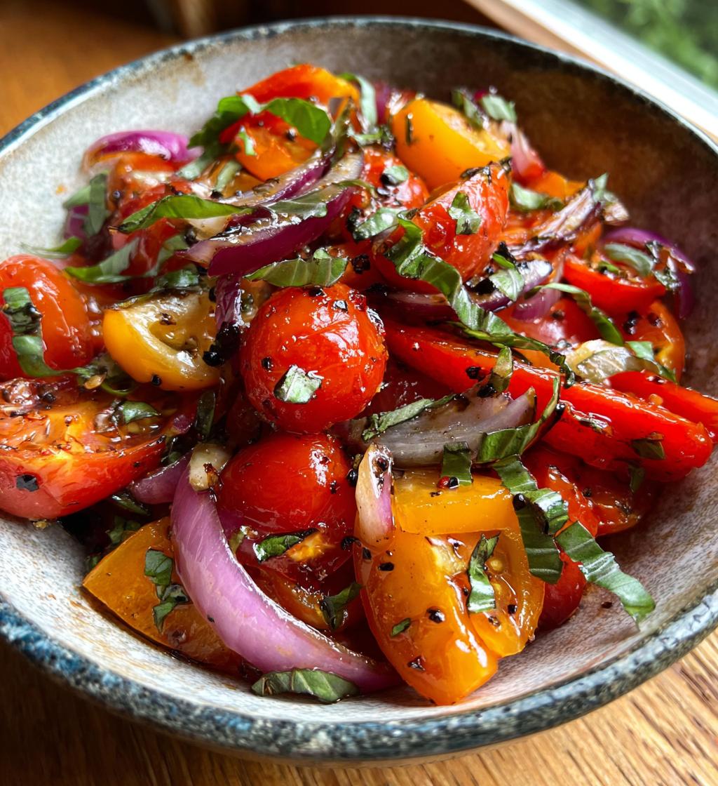 roasted red pepper salad - detail 1