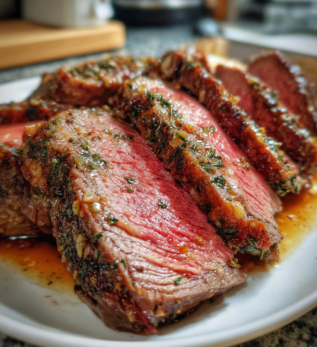 rosemary and garlic roast beef - detail 1