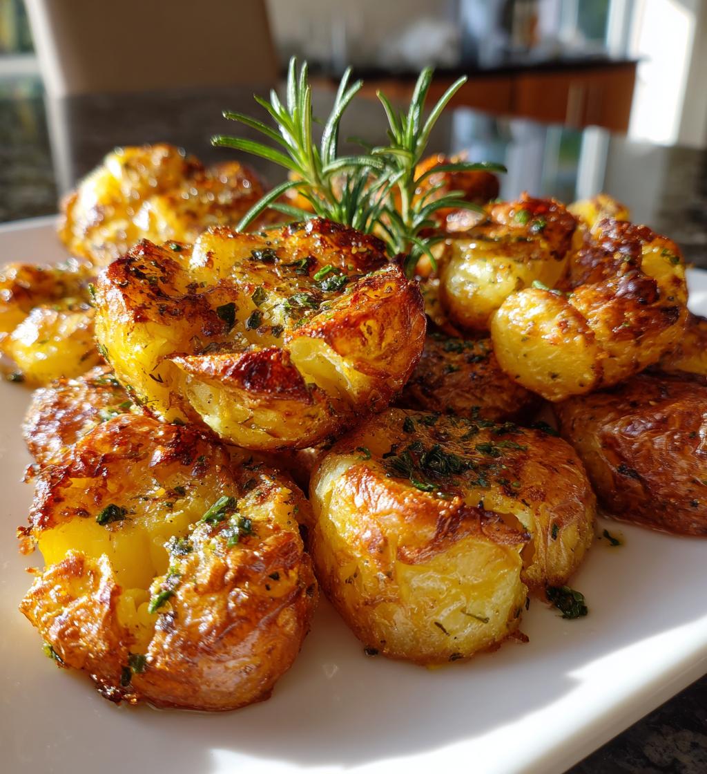 rosemary garlic smashed potatoes - detail 1