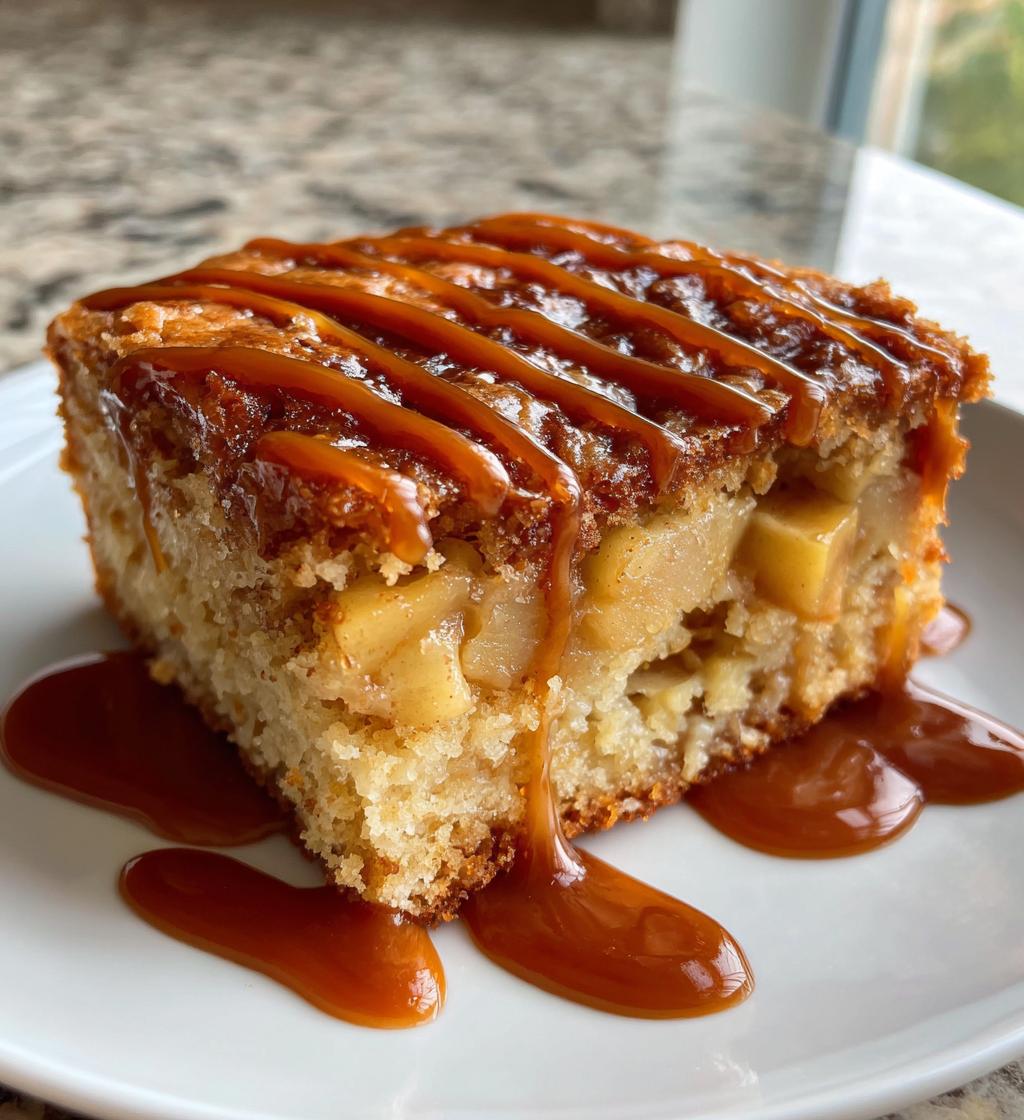 salted caramel apple sheet cake - detail 1