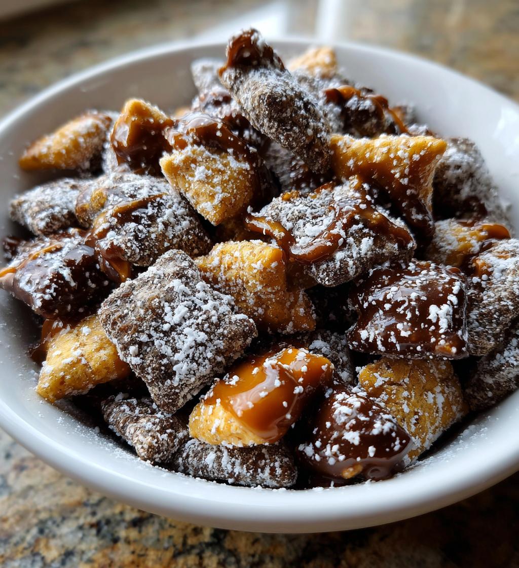 salted caramel muddy buddies - detail 1