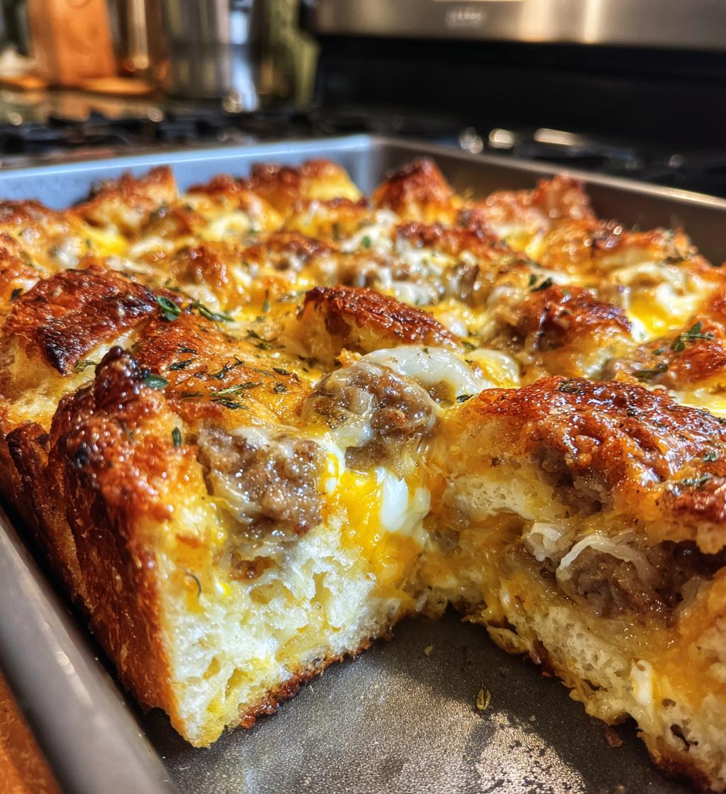 sausage egg bread casserole - detail 1