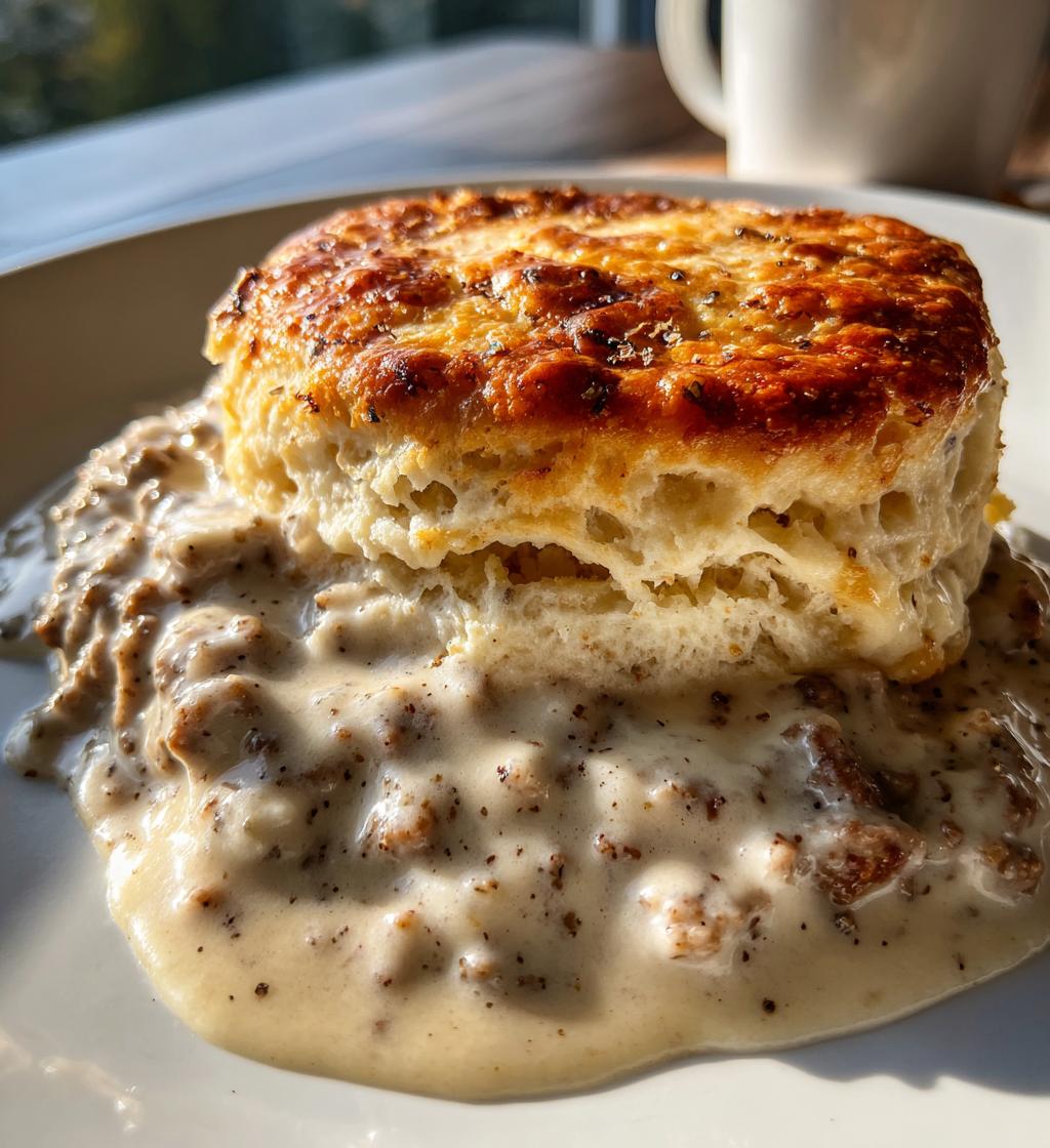 sausage gravy and biscuit pie