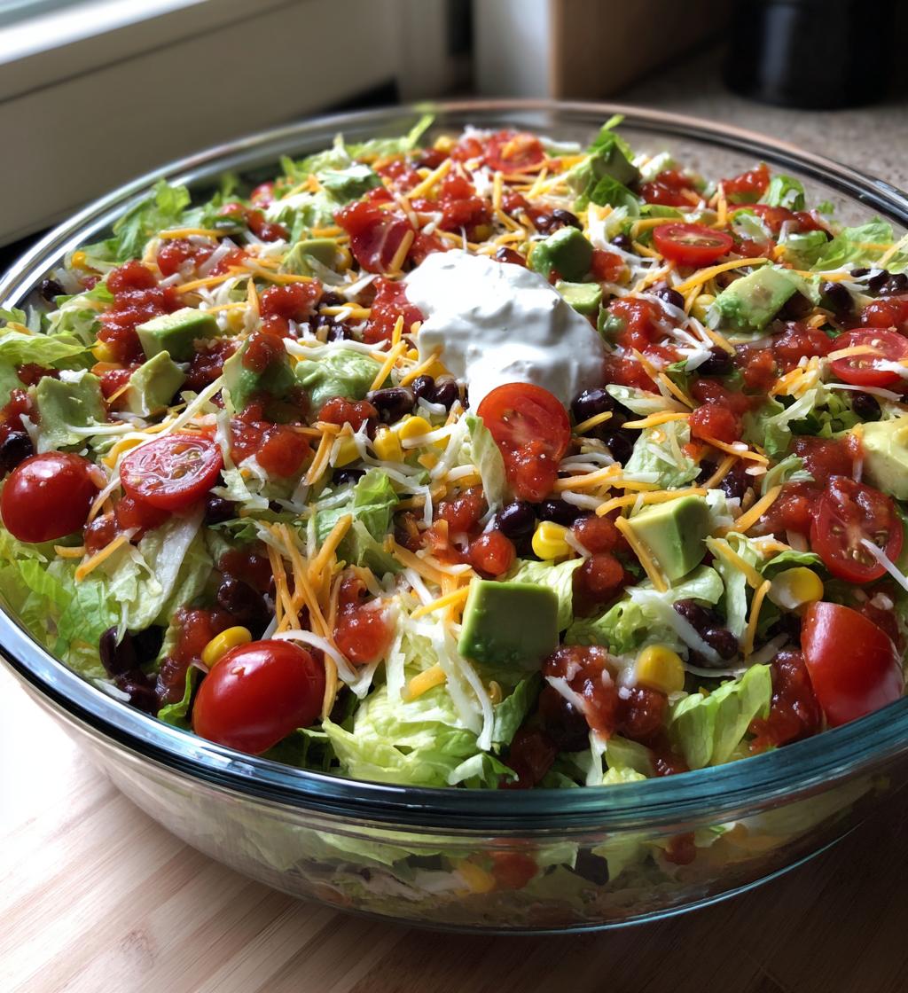 seven layer taco salad - detail 1