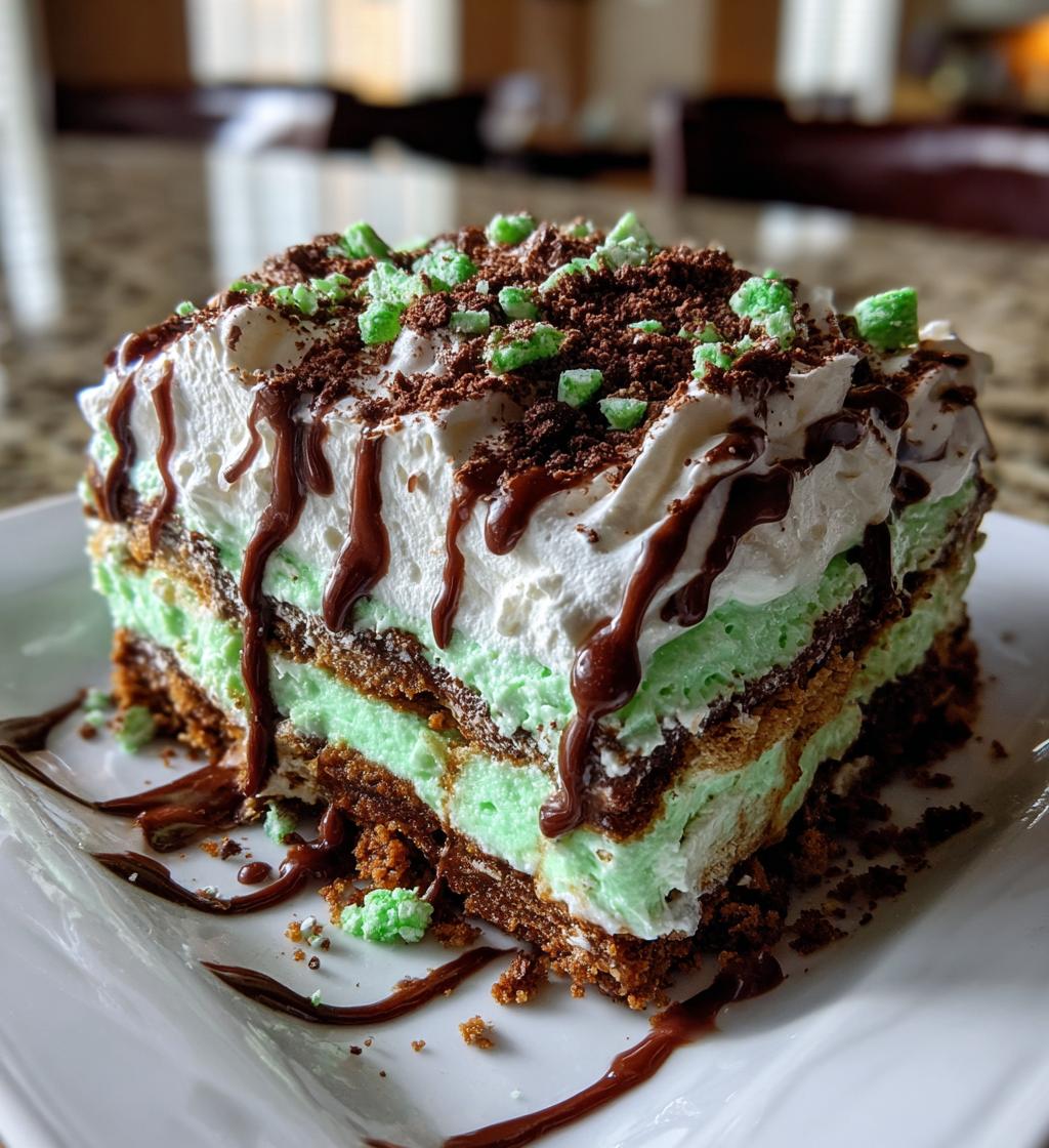 shamrock shake dessert lasagna - detail 1