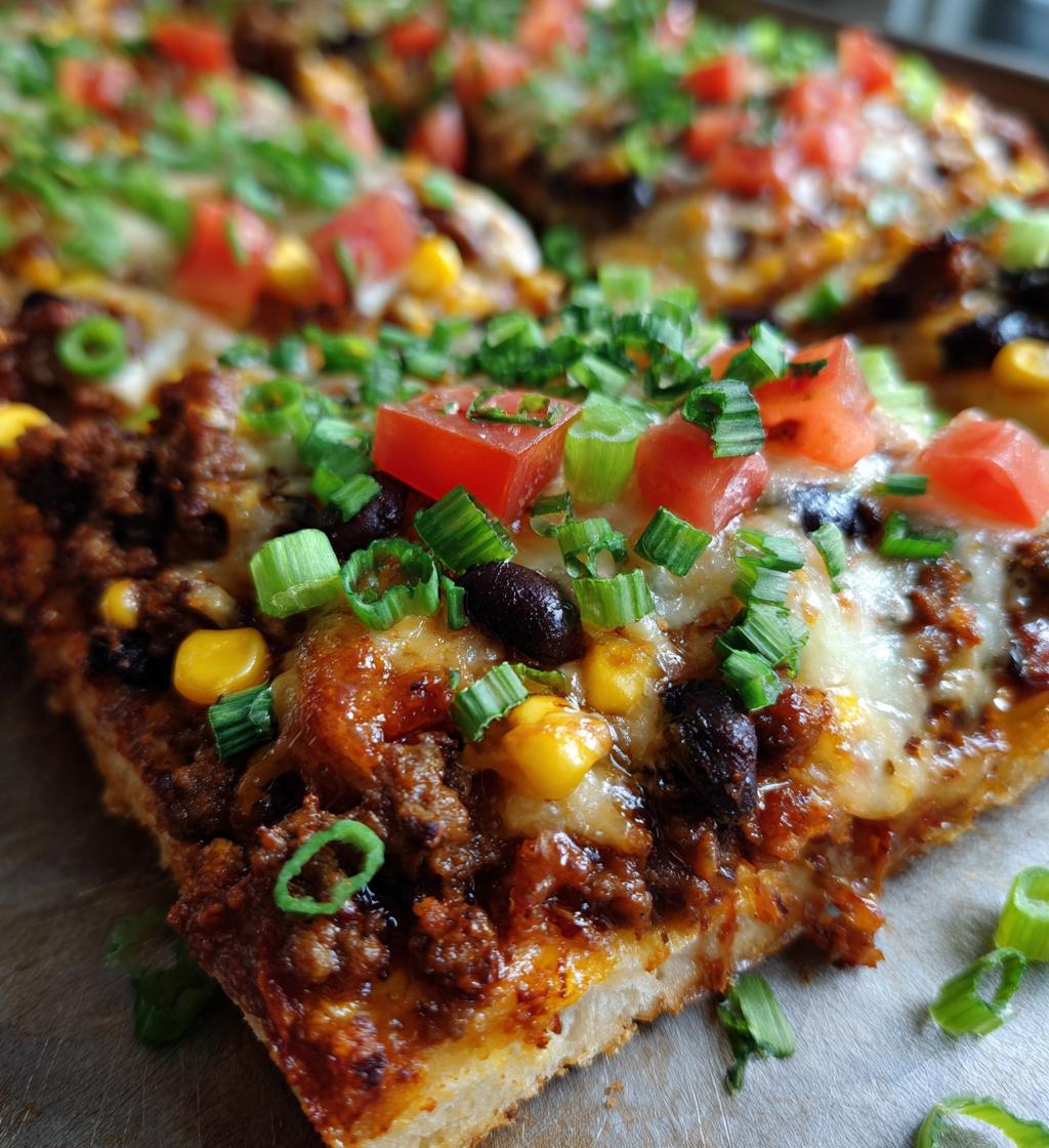 sheet pan taco pizza - detail 1