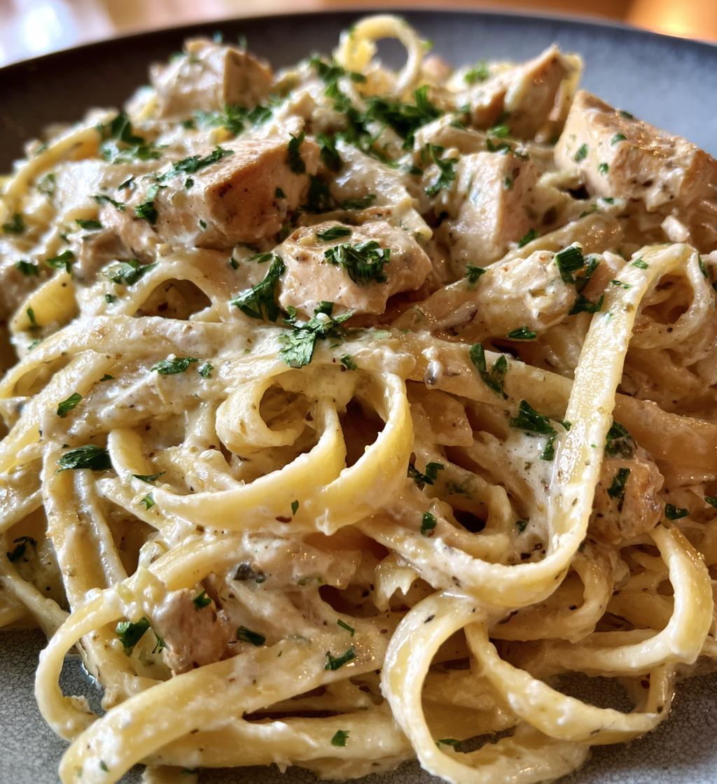skinny low fat chicken fettuccine alfredo
