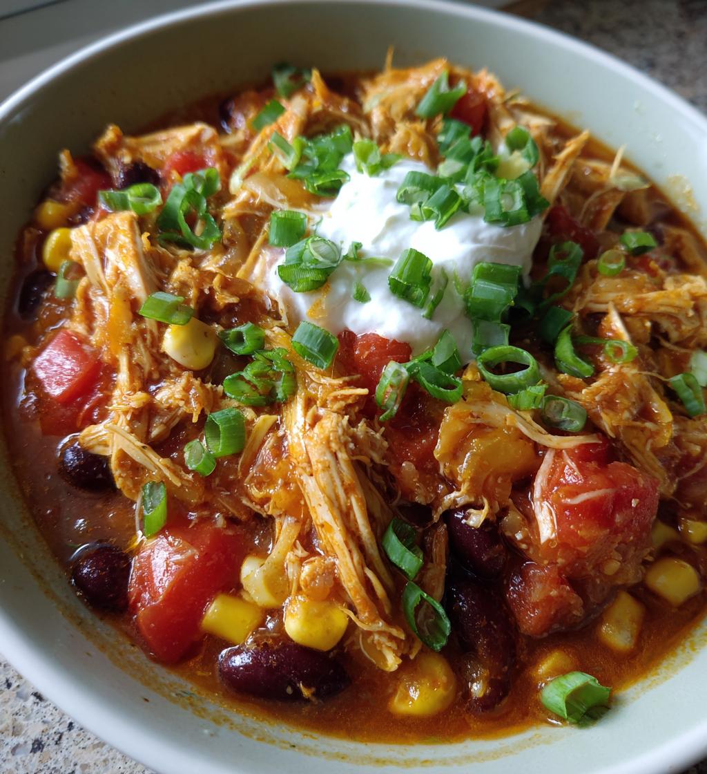 slow cooker buffalo chicken chili - detail 1