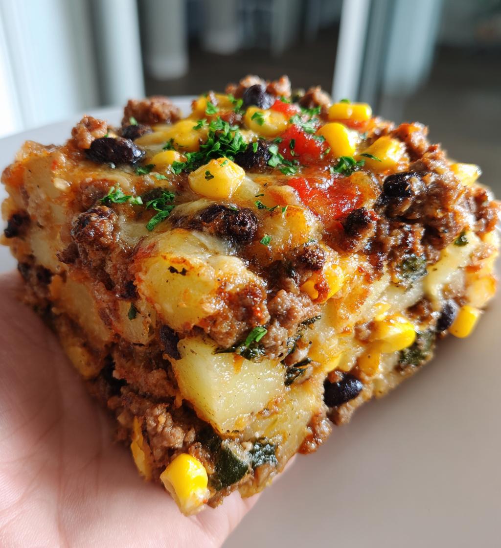 slow cooker cowboy potato casserole - detail 1