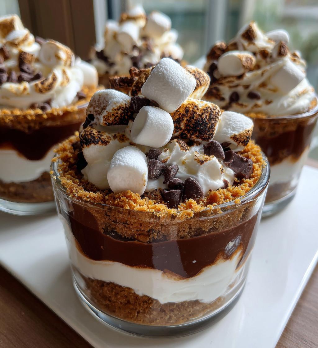 smores cheesecake pudding cups - detail 1