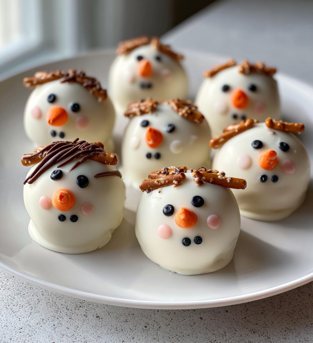 snowman oreo balls - detail 1
