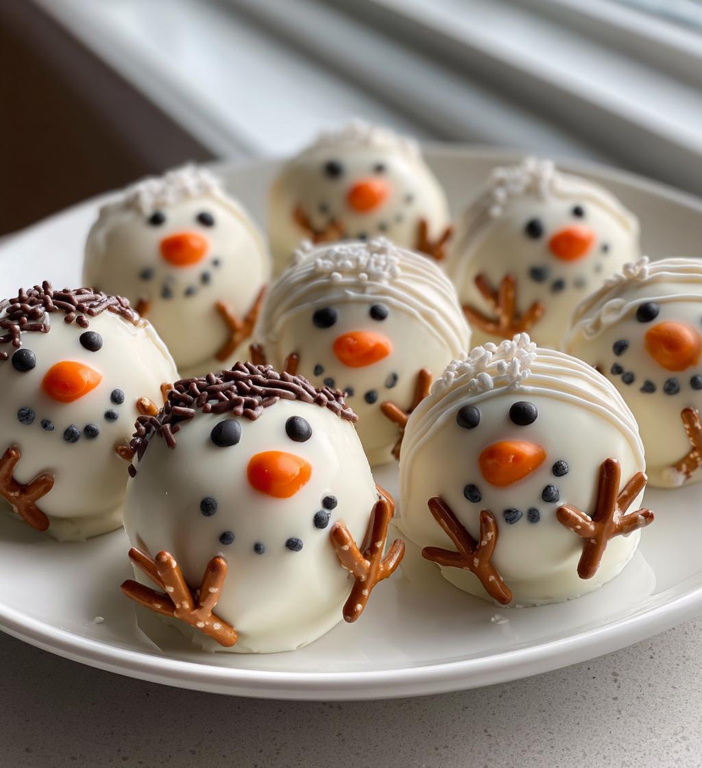 snowman oreo balls