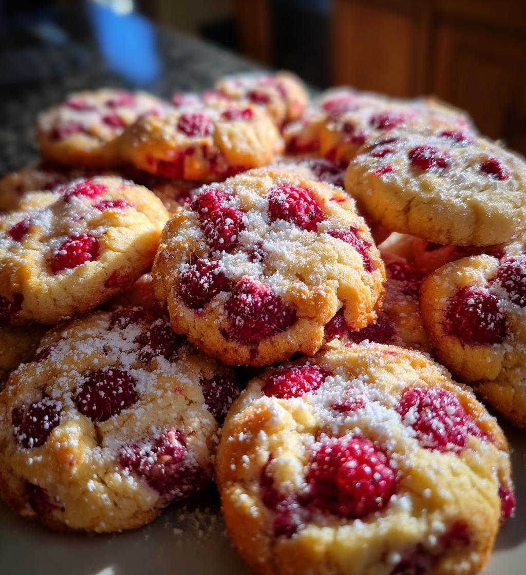 soft and chewy raspberry sugar cookies - detail 1