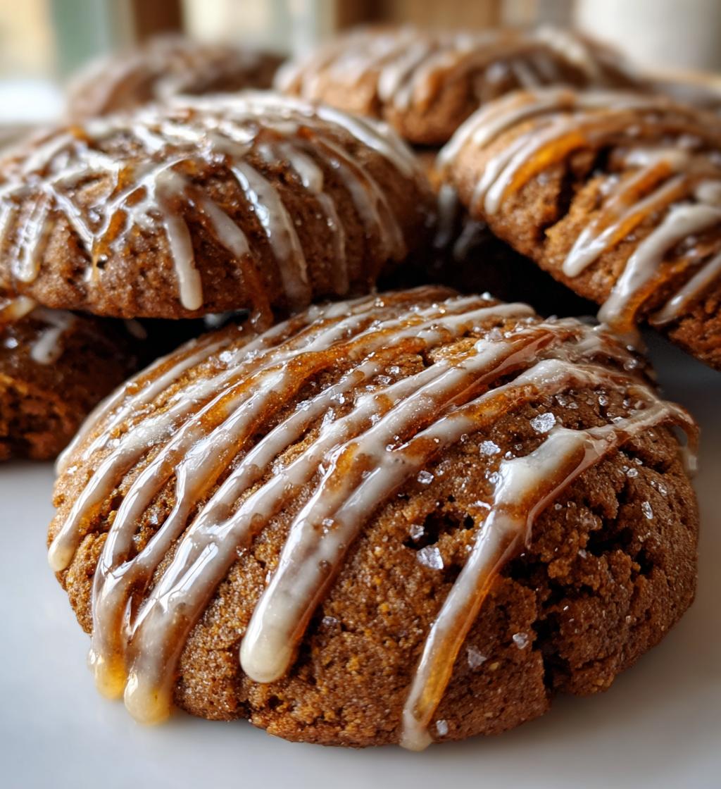soft gingerbread cookies with maple glaze