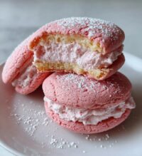 soft strawberry cake mix sandwich cookies