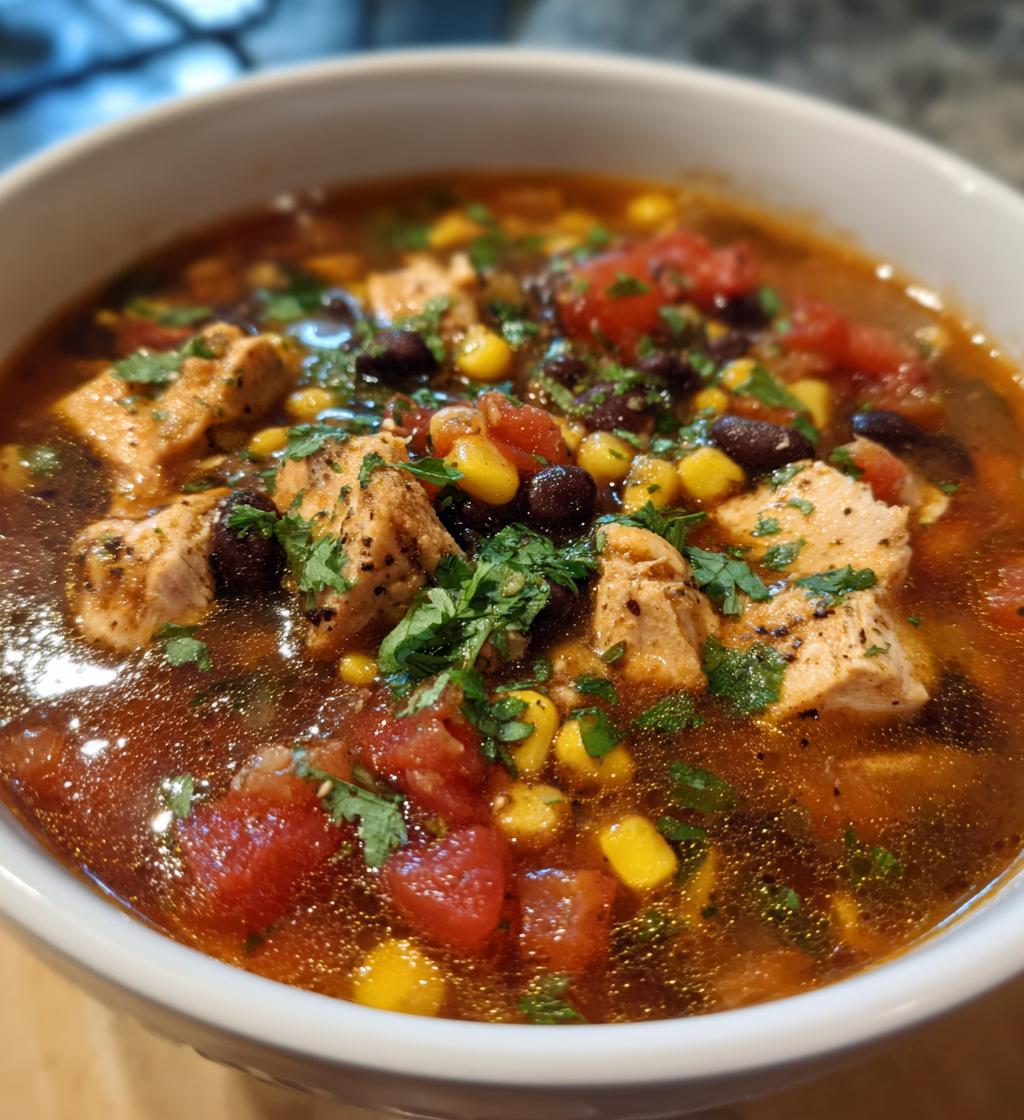 southwest chicken soup - detail 1