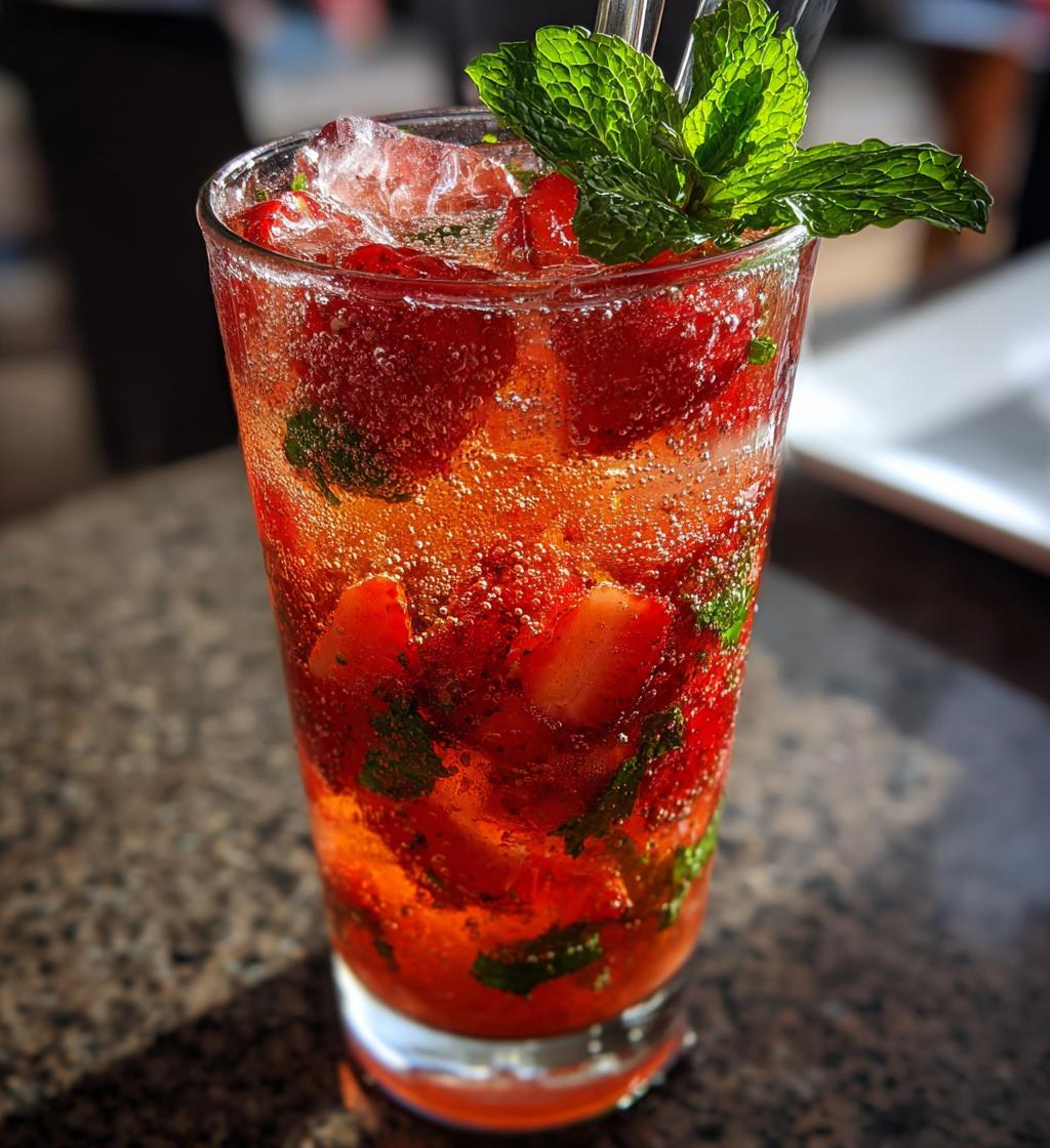 sparkling strawberry mojito