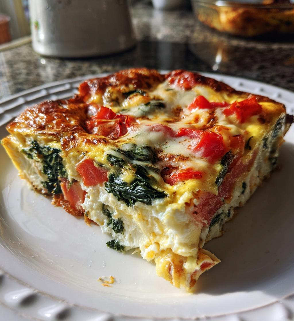 spinach florentine breakfast casserole - detail 1