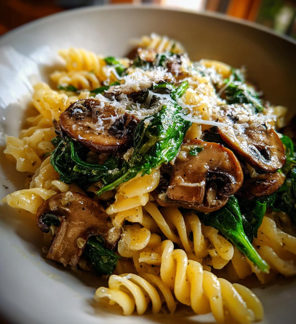 spinach mushroom pasta