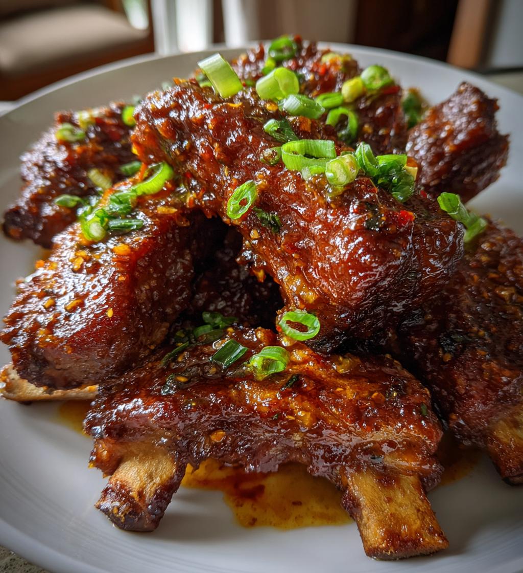 sticky asian pork ribs - detail 1