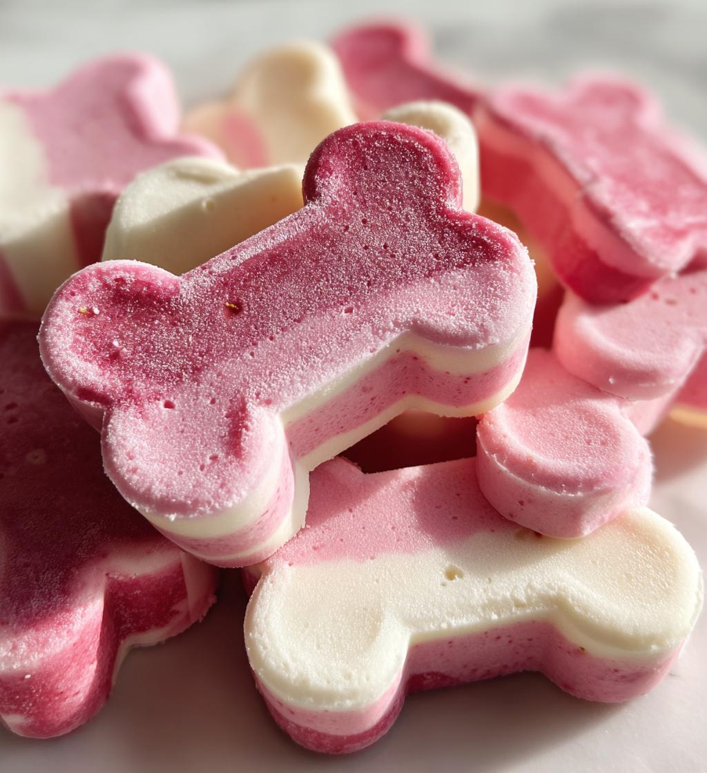 strawberry and yogurt frozen dog treats - detail 1