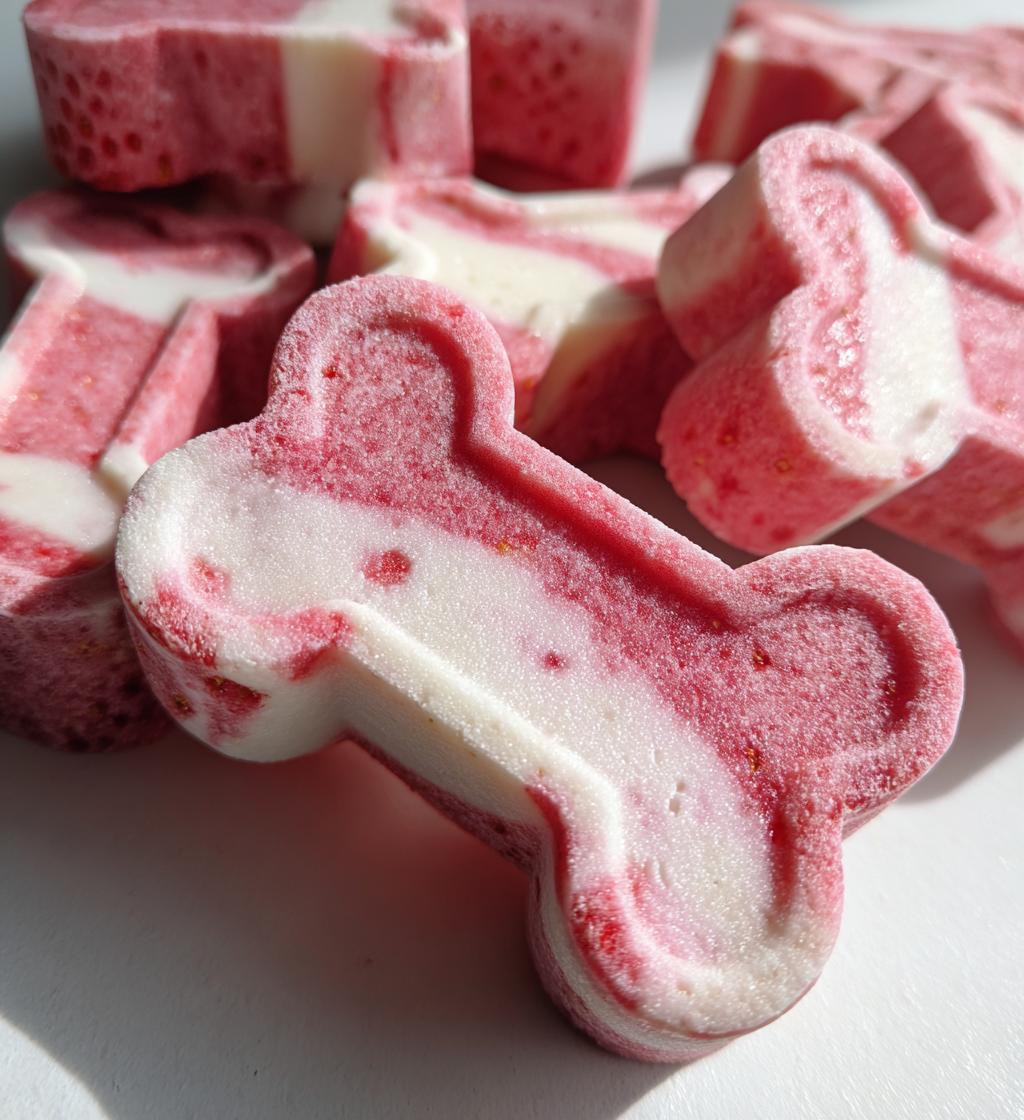 strawberry and yogurt frozen dog treats