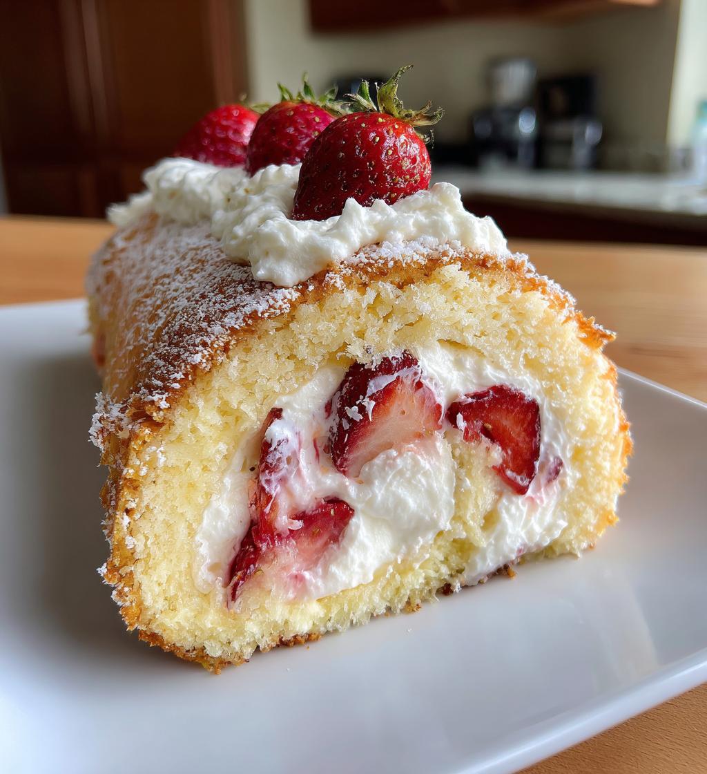 strawberry birthday cake roll - detail 1
