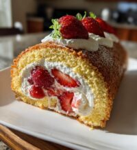 strawberry birthday cake roll