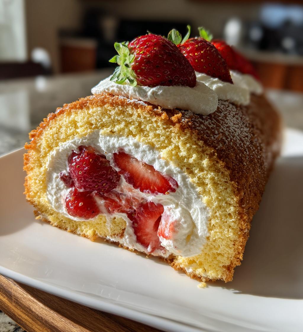 strawberry birthday cake roll