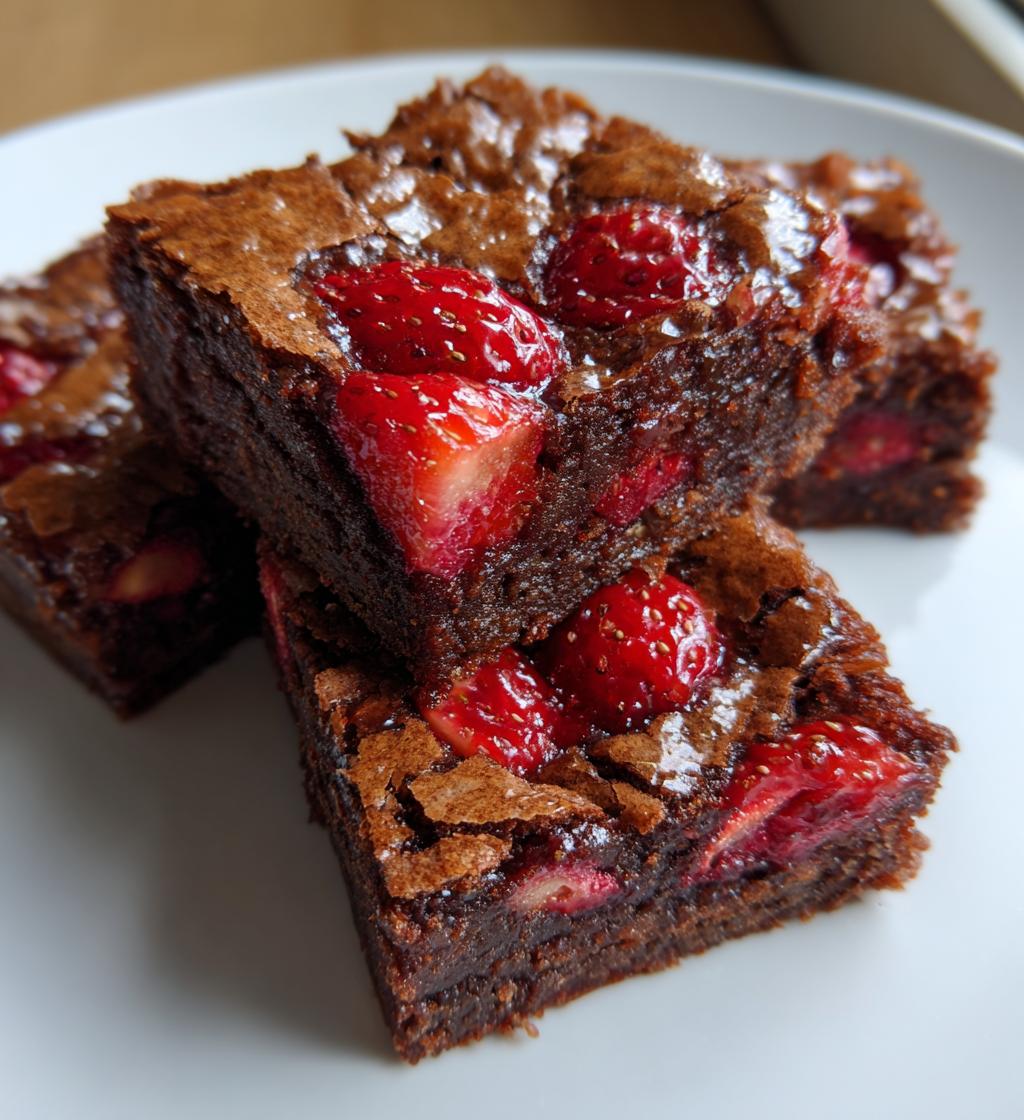 strawberry brownies - detail 1