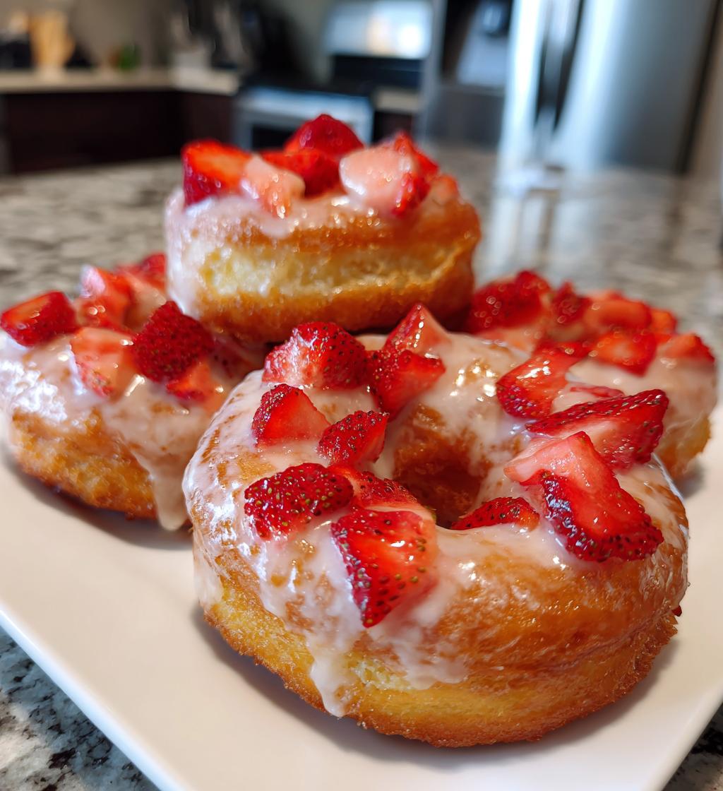 strawberry cake donuts - detail 1