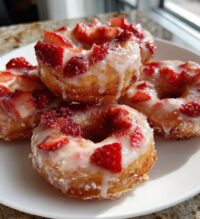 strawberry cake donuts