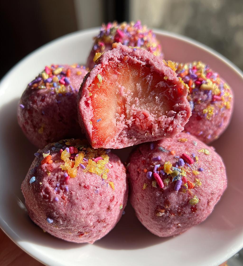 strawberry cake truffles - detail 1