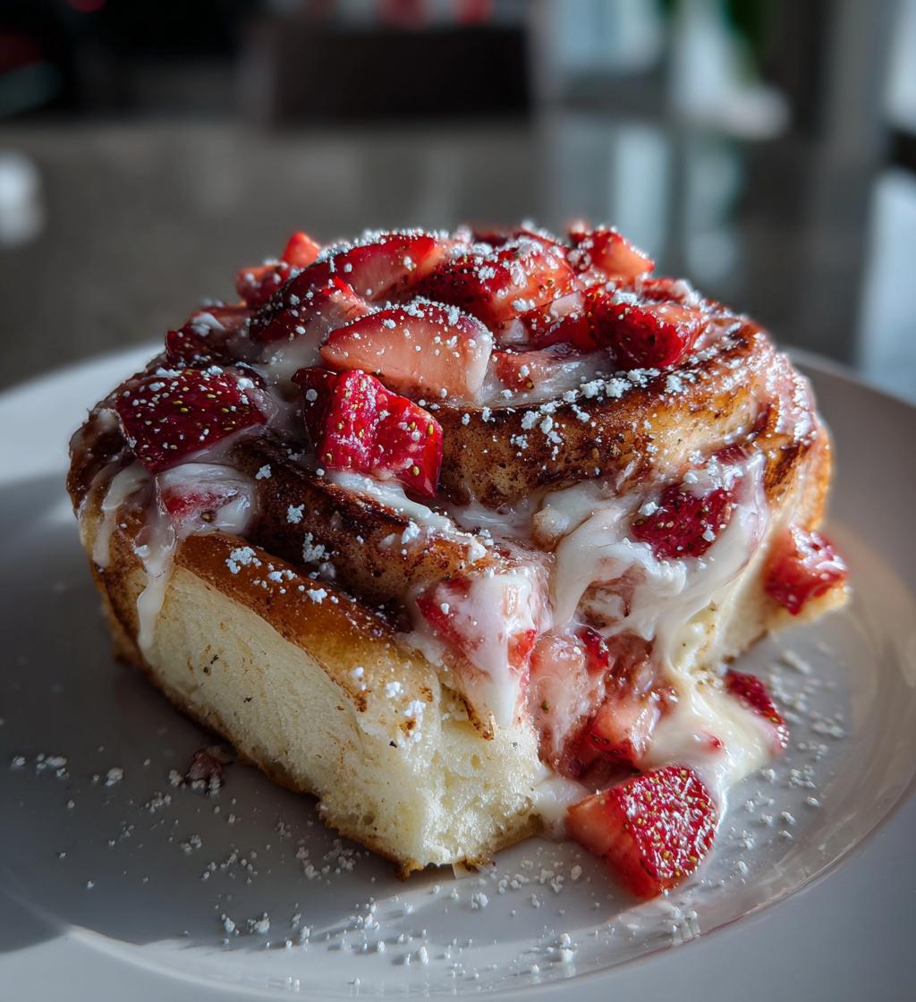 strawberry cheesecake cinnamon rolls