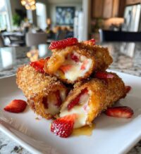 strawberry cheesecake eggroll bites