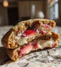 strawberry cheesecake stuffed cookies