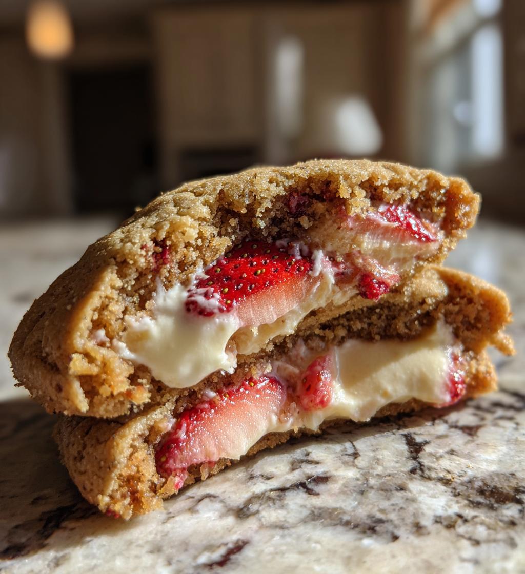 strawberry cheesecake stuffed cookies