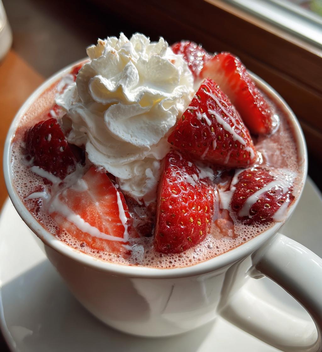 strawberry hot chocolate - detail 1