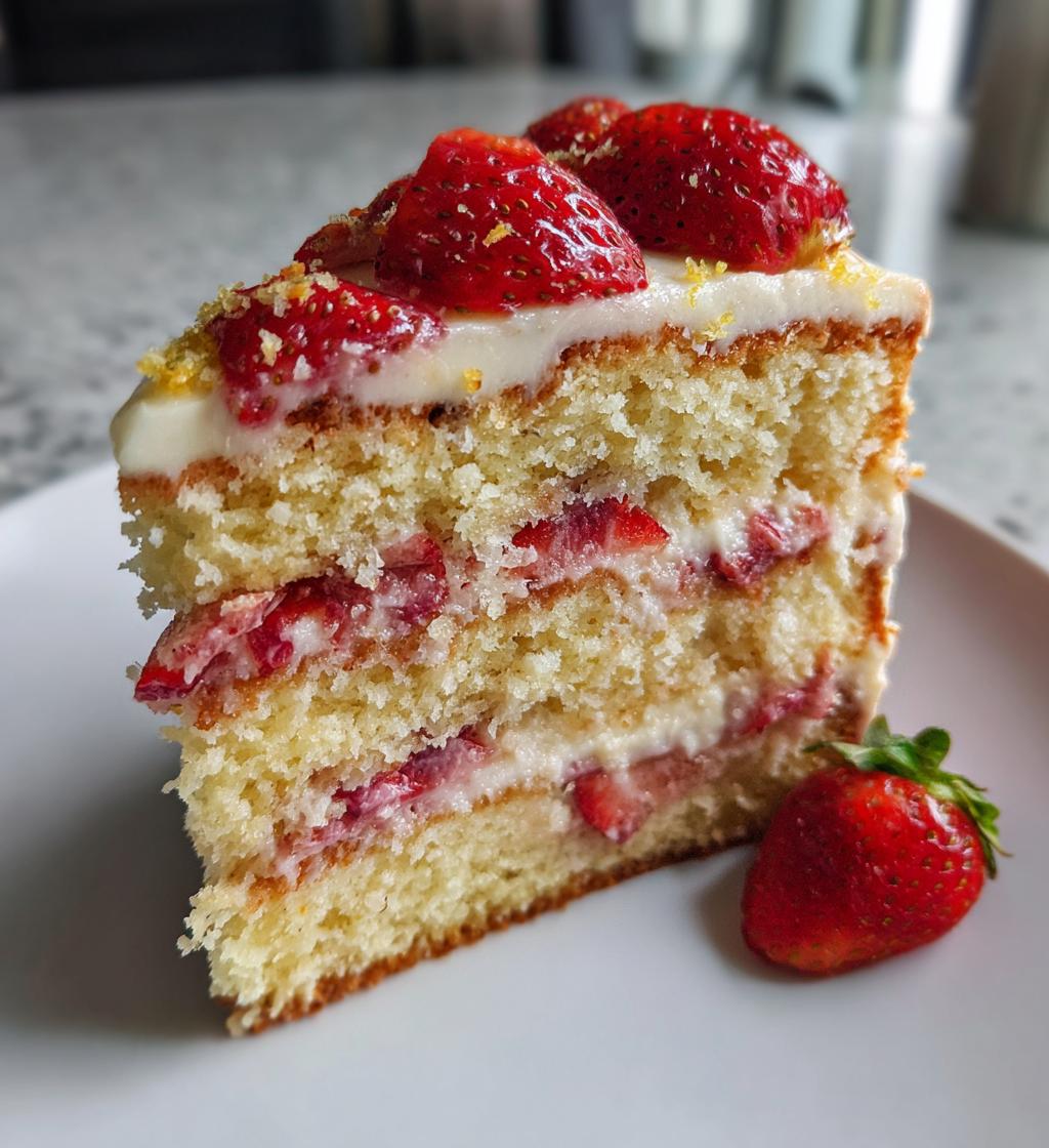 strawberry lemon cake - detail 1