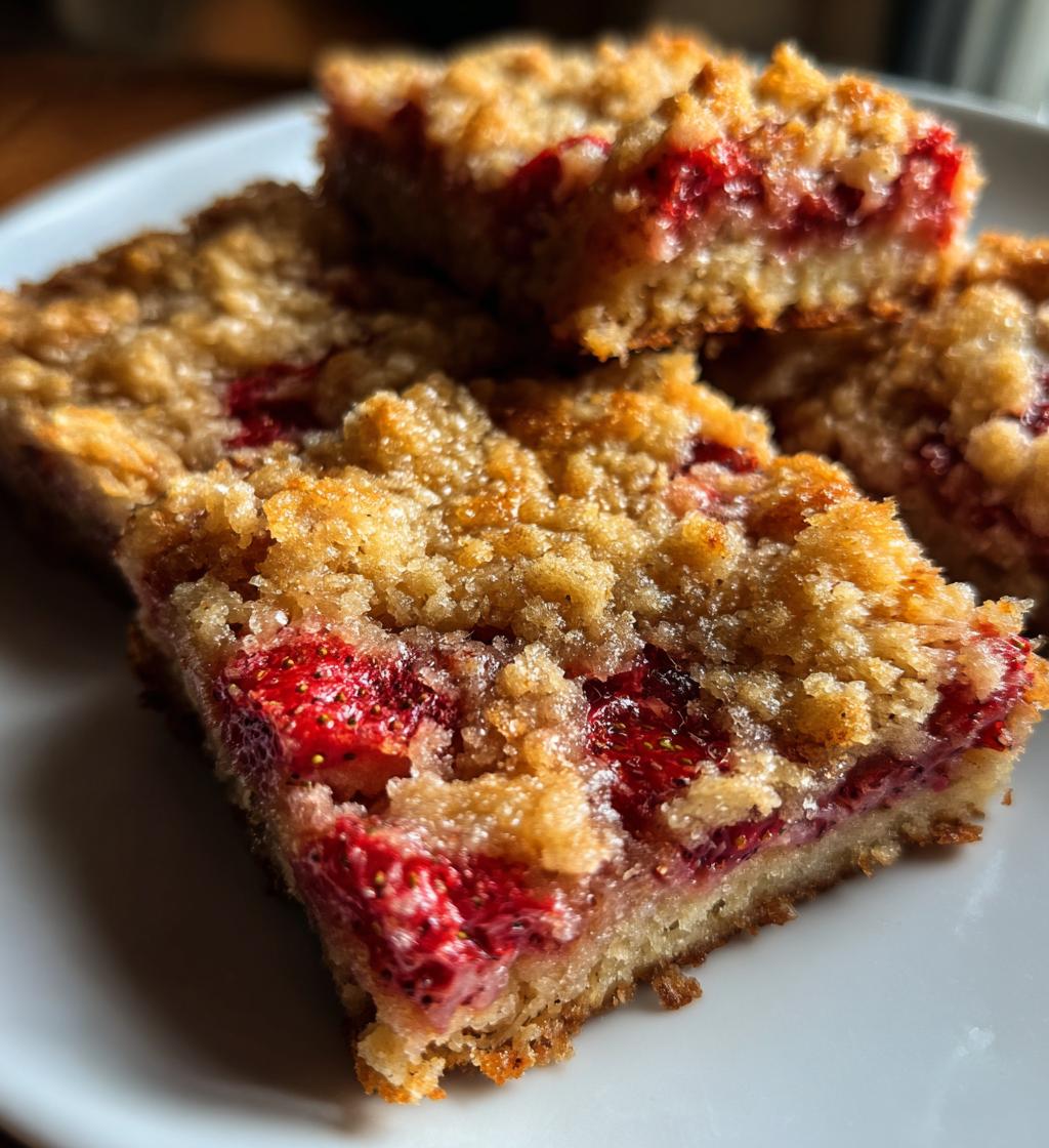 strawberry oatmeal bars - detail 1