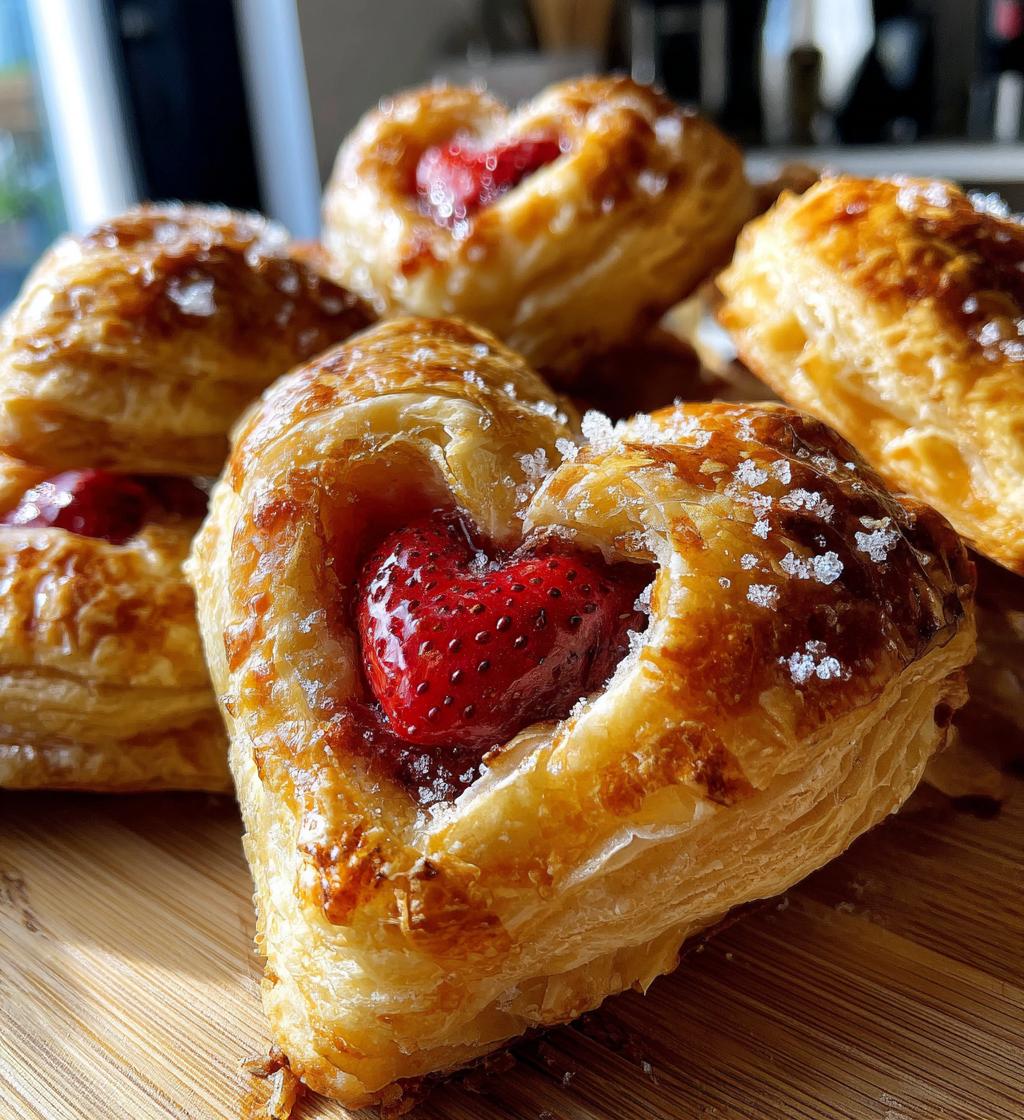 strawberry puff pastry hearts