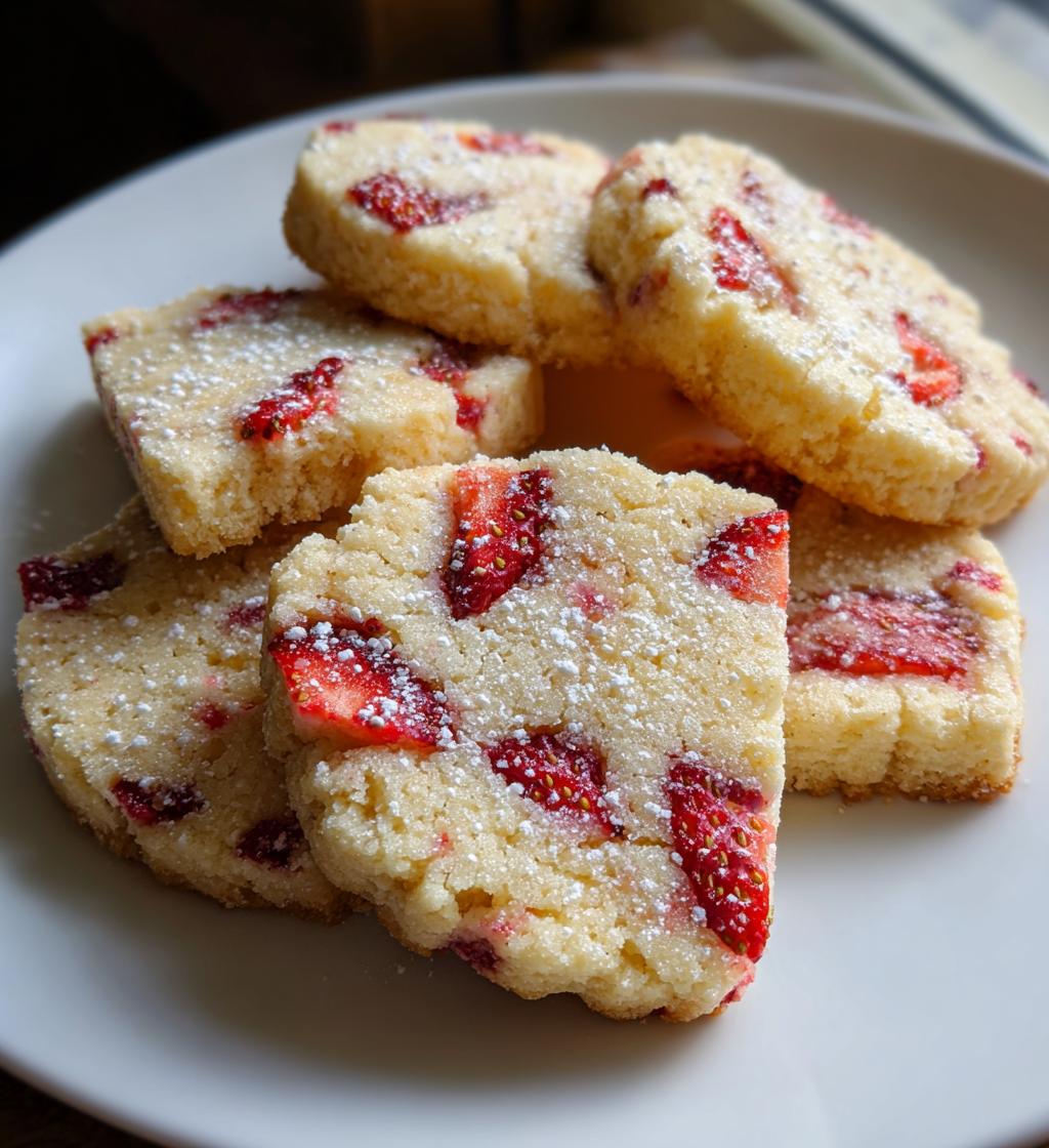 strawberry shortbread cookies