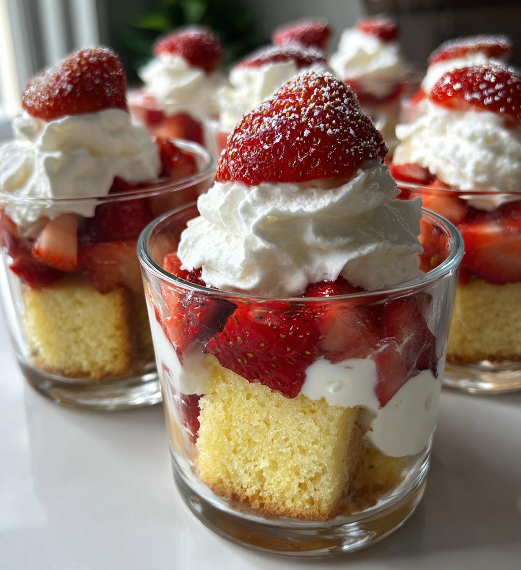 strawberry shortcake pudding cups