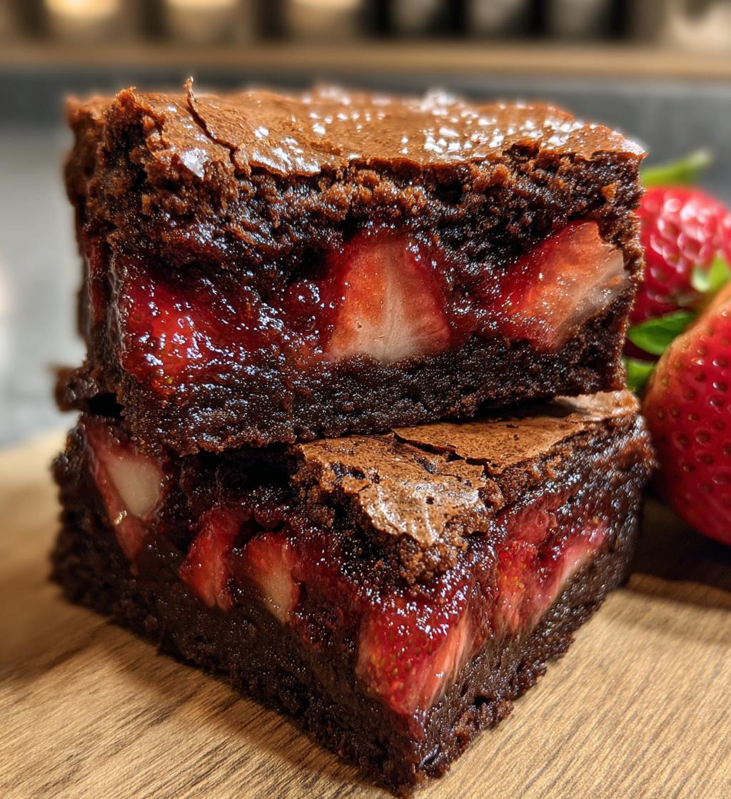 strawberry sweetheart brownies - detail 1