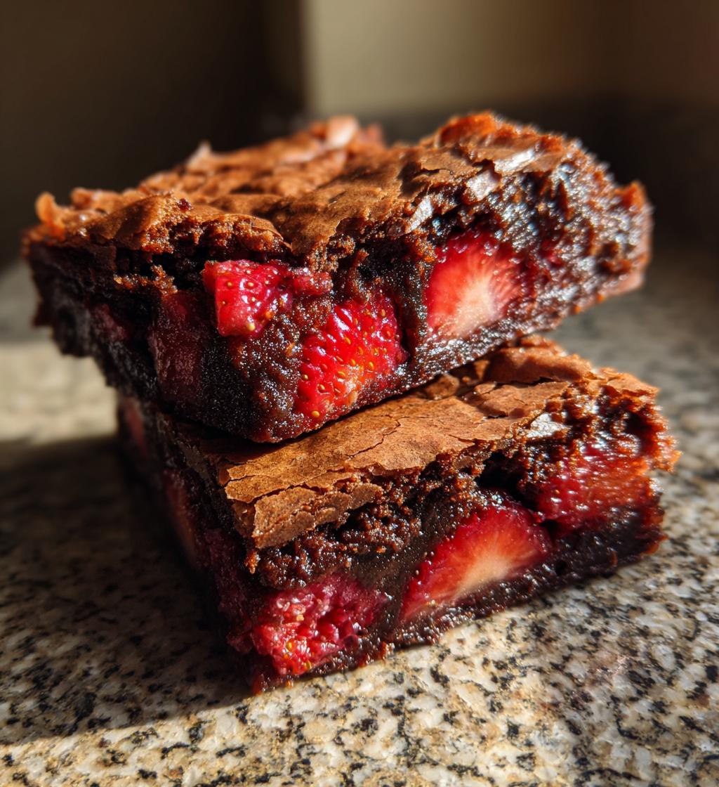 strawberry sweetheart brownies