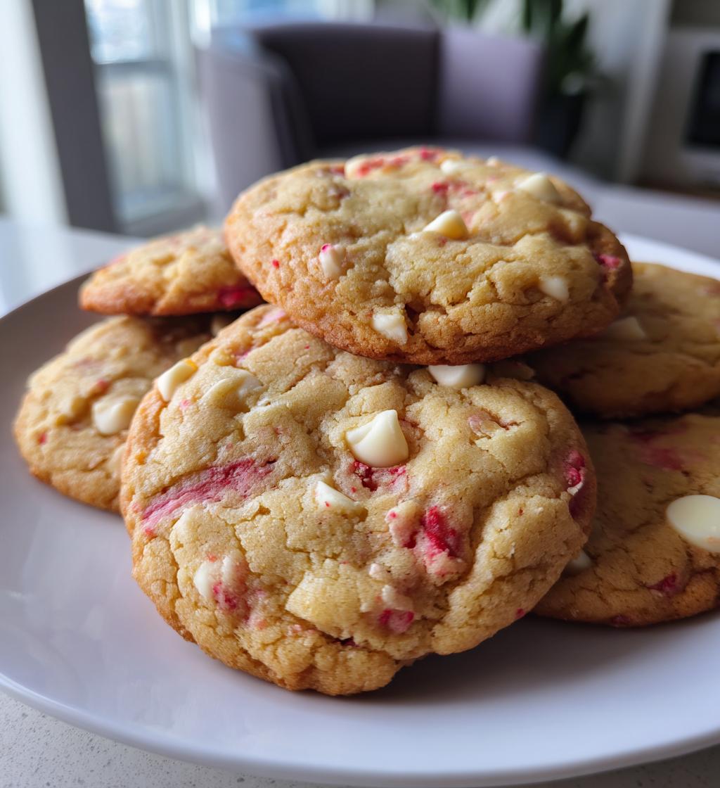 strawberry white chocolate cookies - detail 1