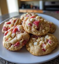 strawberry white chocolate cookies
