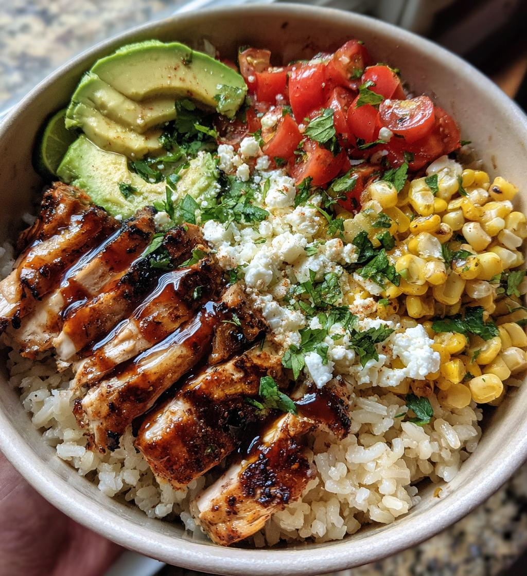 street corn chicken rice bowl