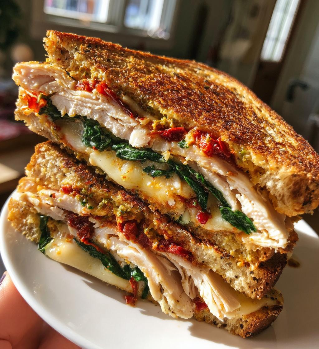 sun dried tomato pesto turkey sandwich - detail 1