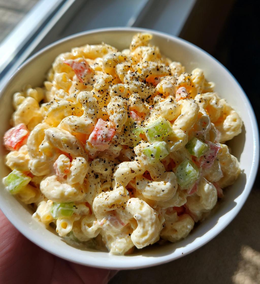 sweet amish macaroni salad - detail 1